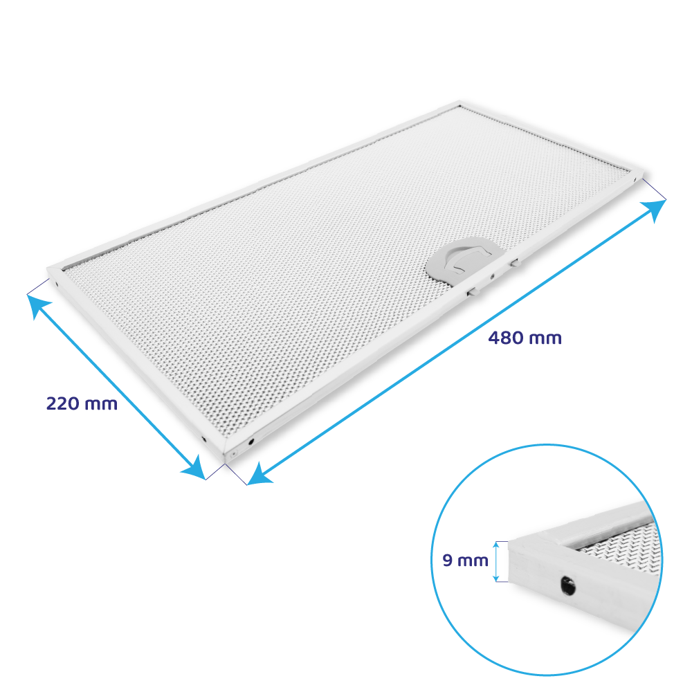 Filtro metallico antigrasso 480x220mm compatibile con AIRONE VIVALDI