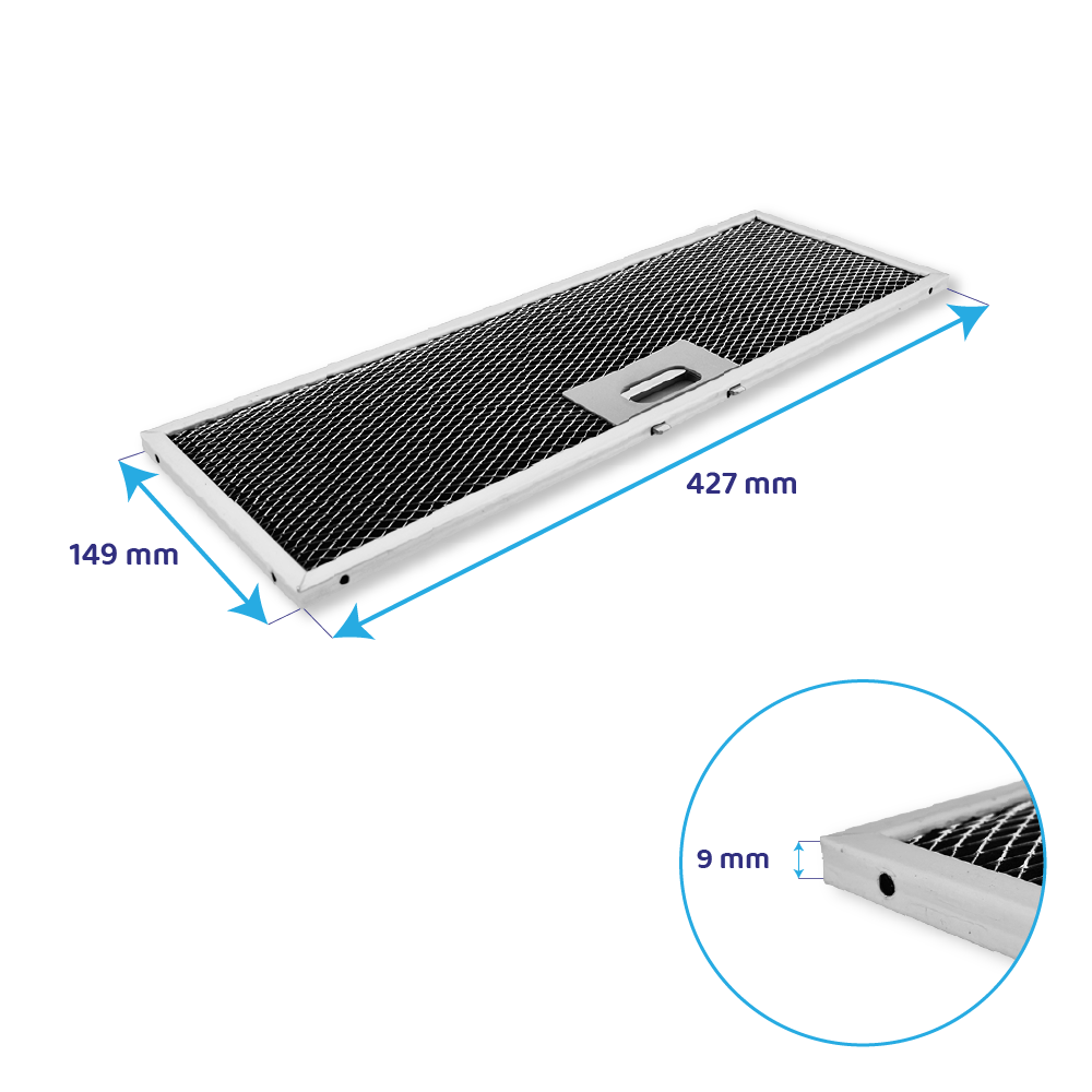 Filtro a carboni attivi rigenerabile compatibile con AEG OdourClean Plus MCFB86PL / 9029865830