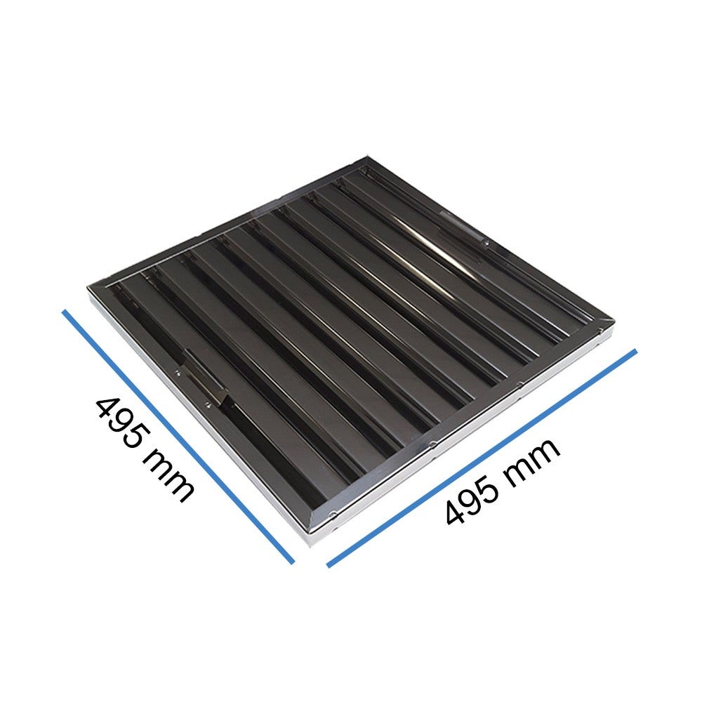Filtro a labirinto in acciaio inox 495×495×25 mm Tipo B con maniglie – antigrasso a lamelle per cappa aspirante professionale