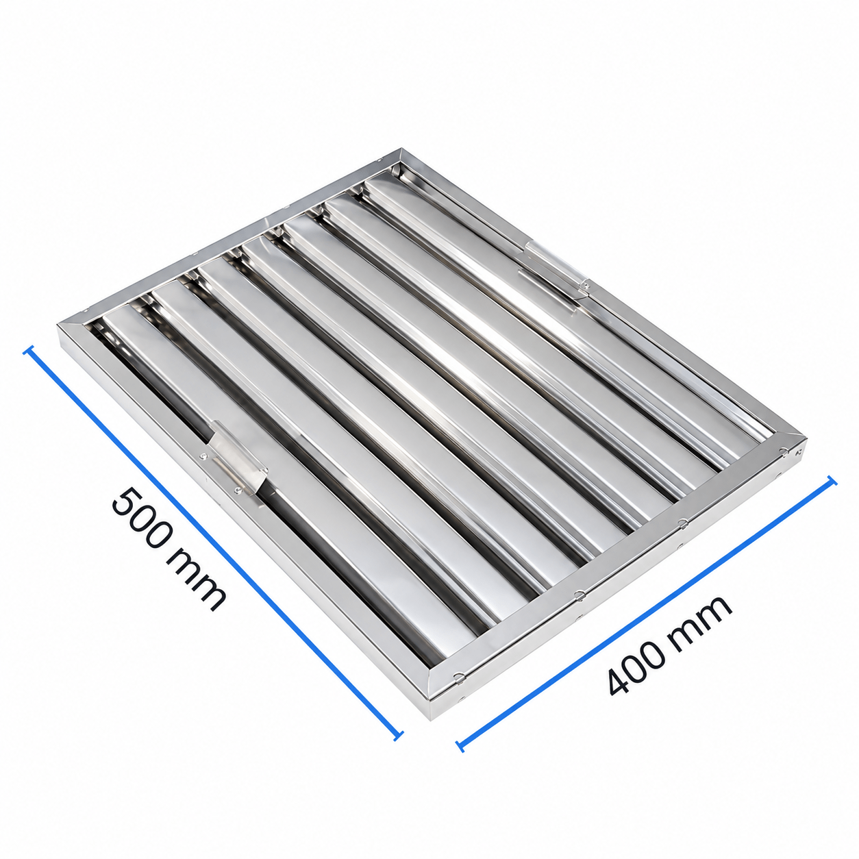 Filtro a labirinto in acciaio inox 500×400×25 mm Tipo B con maniglie – antigrasso a lamelle per cappa aspirante professionale