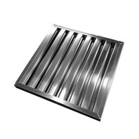 Filtro a labirinto in acciaio inox 400×400×25 mm – anti‑grasso a lamelle per cappa aspirante professionale