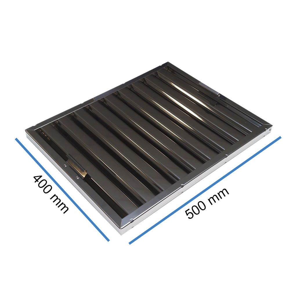 Filtro a labirinto in acciaio inox 400×500×25 mm Tipo B con maniglie – antigrasso a lamelle per cappa aspirante professionale