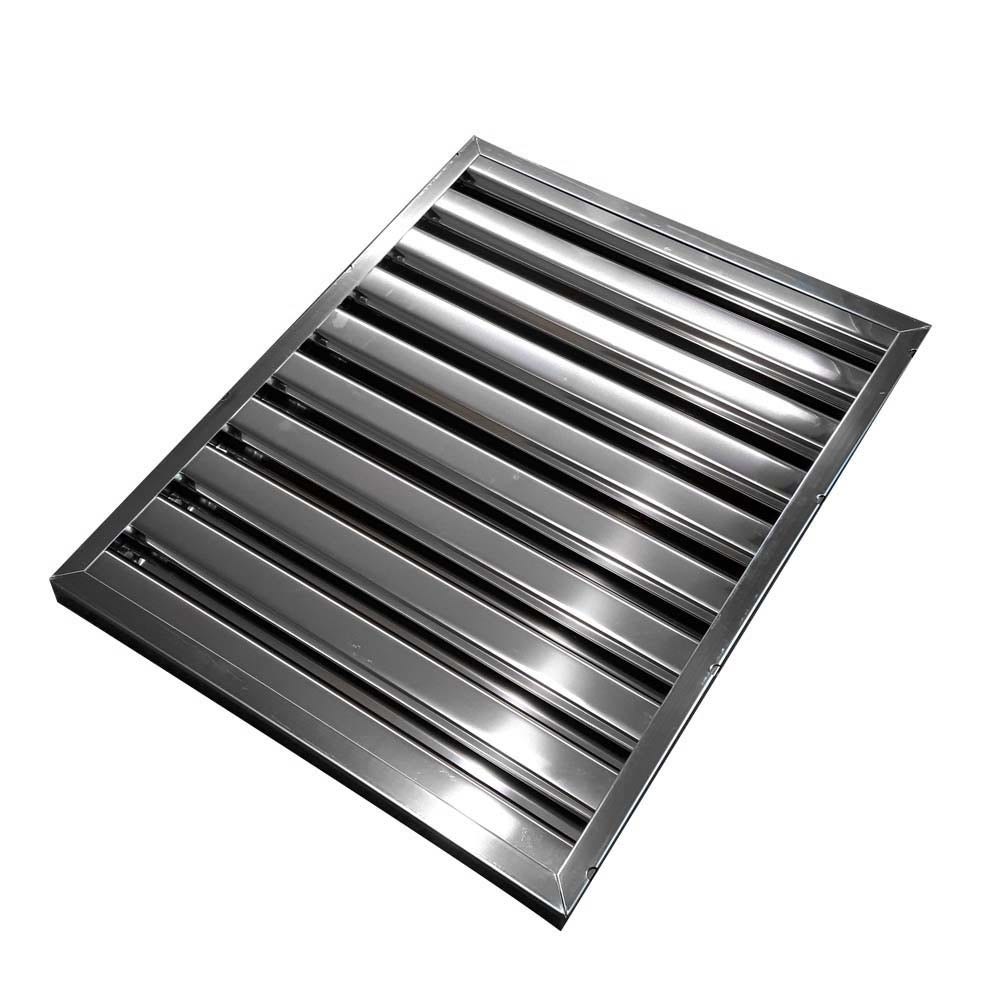 Filtro a labirinto in acciaio inox 400×500×25 mm – anti‑grasso a lamelle per cappa aspirante professionale