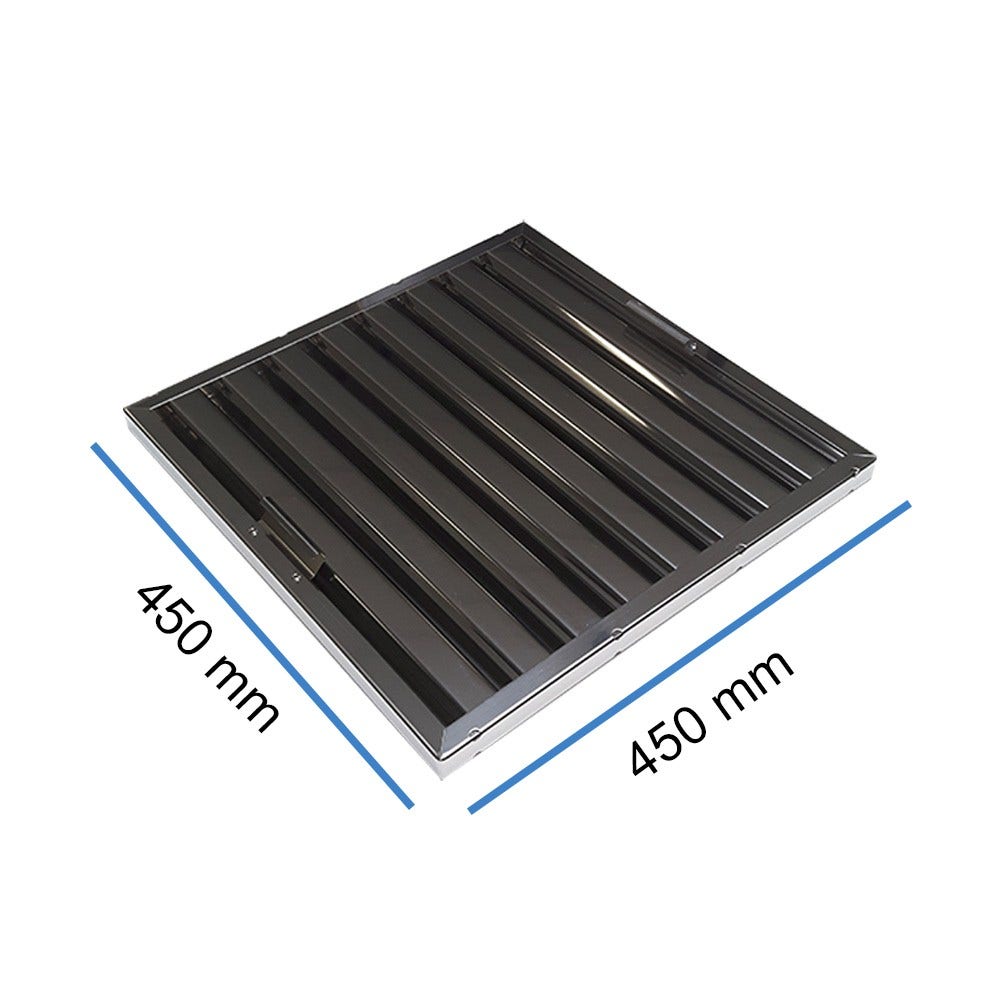 Filtro a labirinto in acciaio inox 450×450×25 mm Tipo B con maniglie – antigrasso a lamelle per cappa aspirante professionale