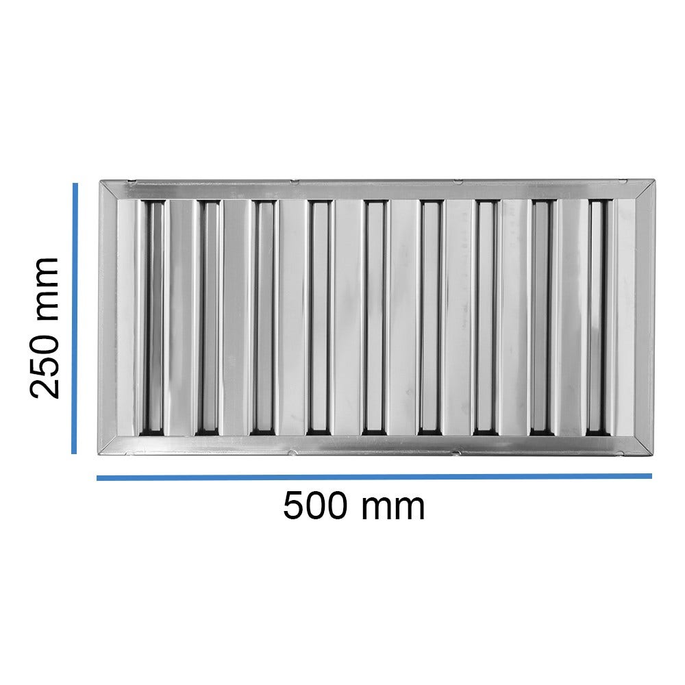 Filtro a labirinto in acciaio inox 250×500×25 mm Tipo B – antigrasso a lamelle per cappa aspirante professionale