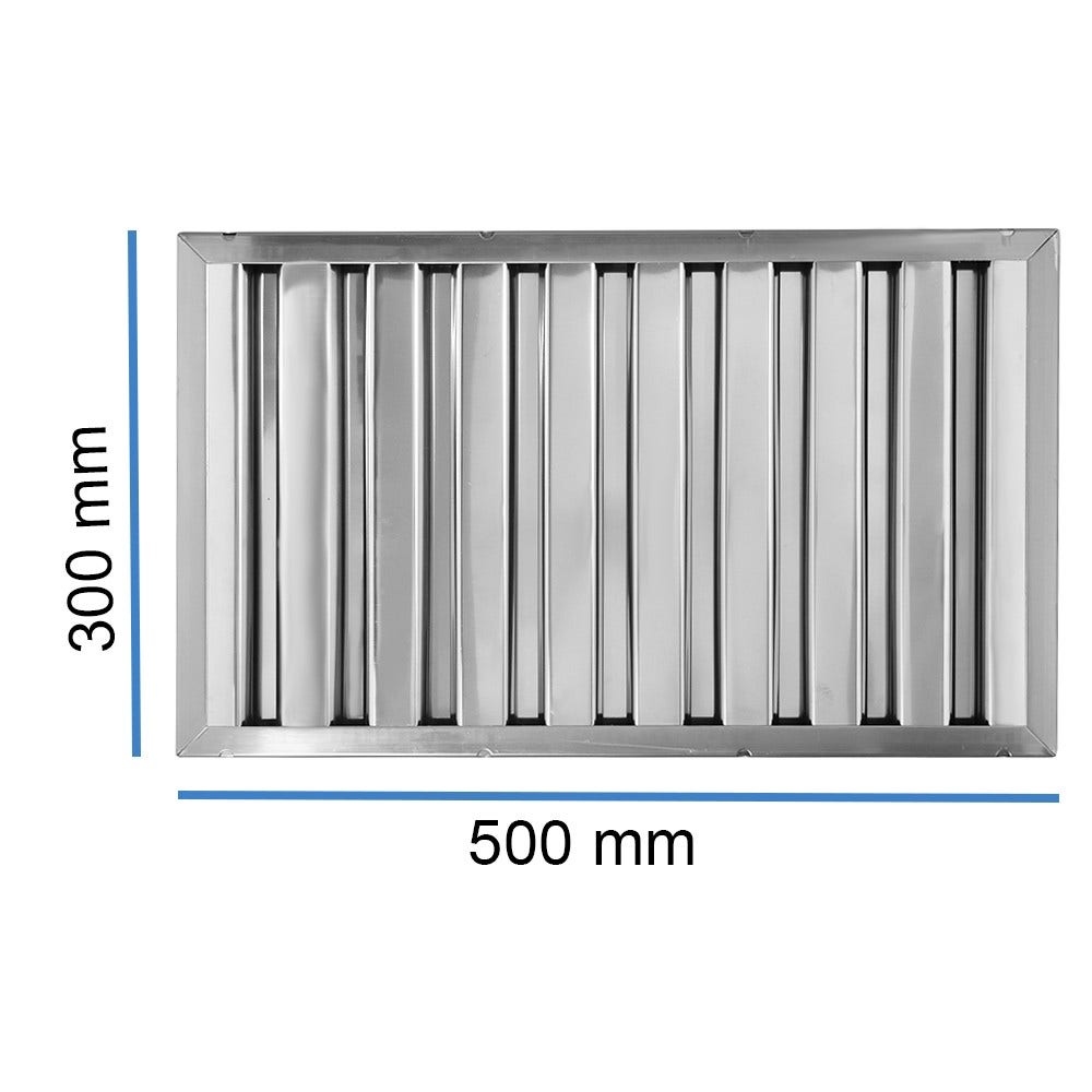 Filtro a labirinto in acciaio inox 300×500×25 mm Tipo B – antigrasso a lamelle per cappa aspirante professionale