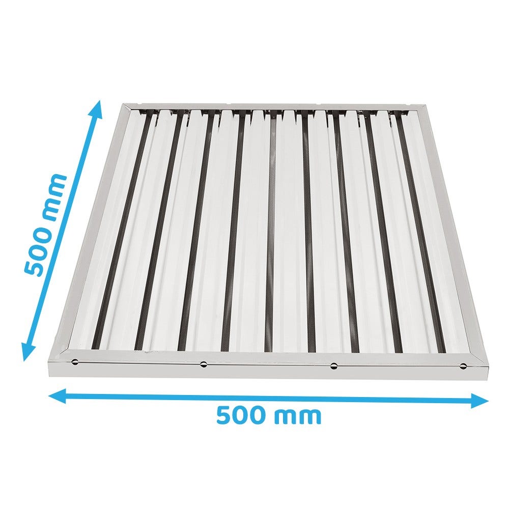 Filtro a labirinto in acciaio inox 500×500×25mm Tipo A – anti-grasso a lamelle per cappa aspirante professionale