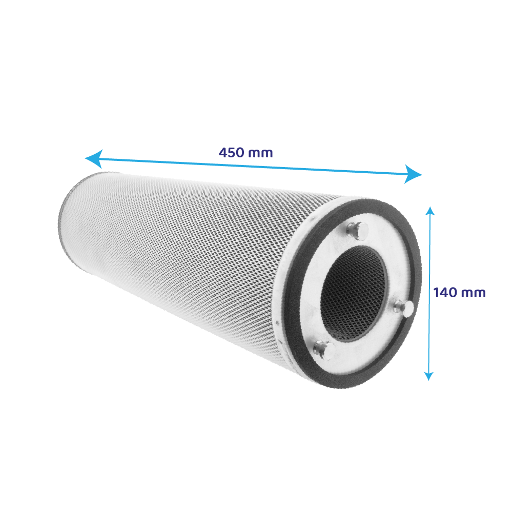  Cartuccia a carboni attivi cilindrica Pro Cylinder ⌀140x450mm per cappa aspirante professionale