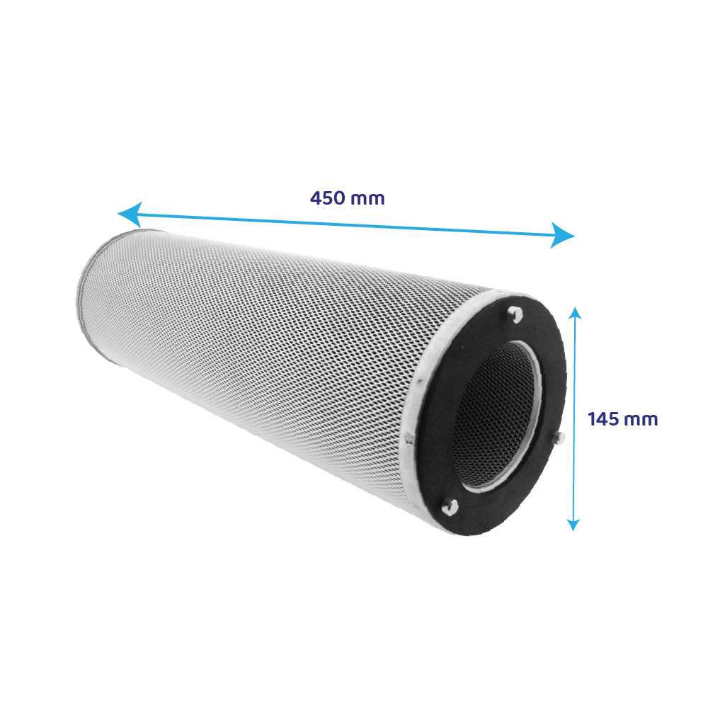 Cartuccia a carboni attivi cilindrica Pro Cylinder ⌀145x450mm per cappa aspirante professionale