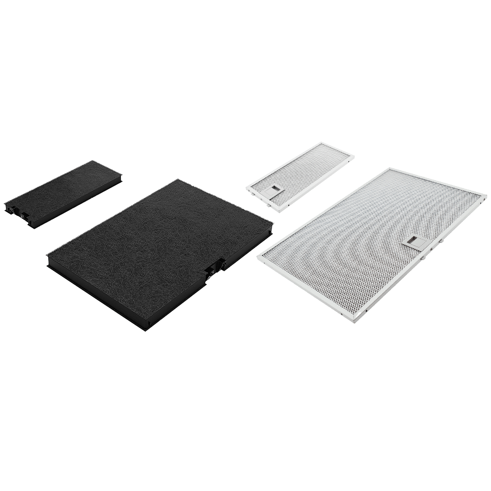 Filtro a carbone (2 pz.) + filtro metallico (2 pz.) compatibile con Siemens LC87KHM60