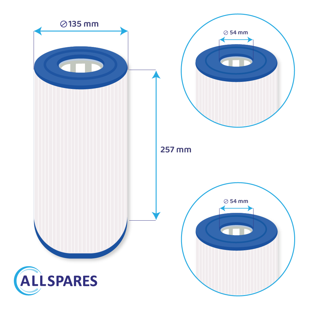 Filtro a cartuccia per minipiscina compatibile con PLBS50, C-5345, 50451, FC-2970 