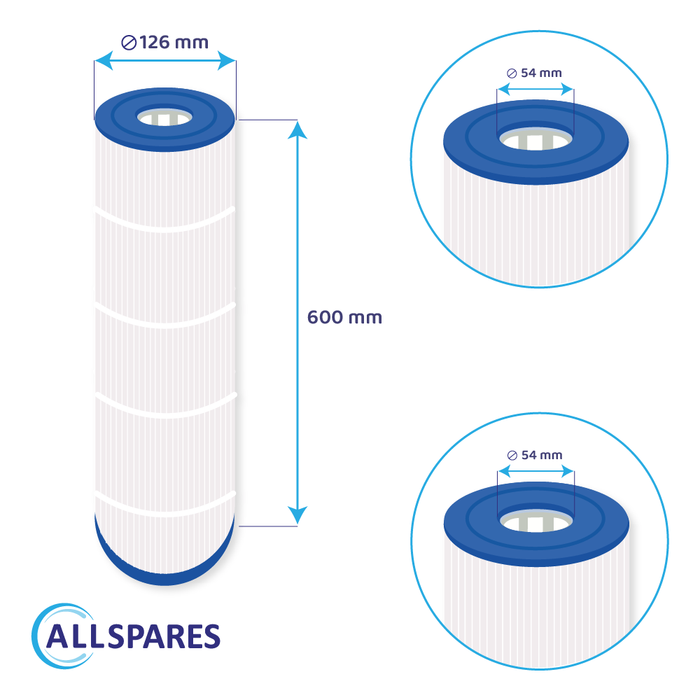 Filtro a cartuccia per minipiscina compatibile con Pleatco PCAL100 / 817-1000 / 41001 / C-4995 / SC792 