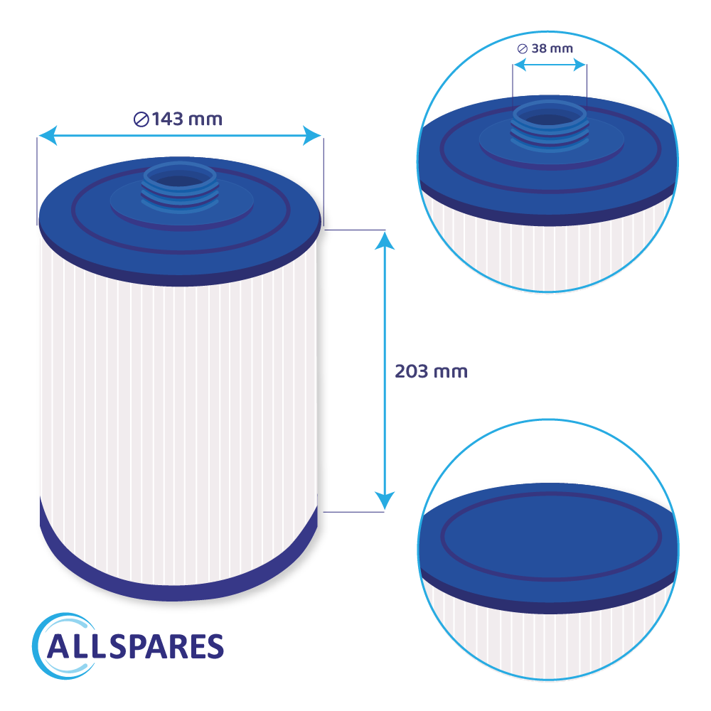 Filtro a cartuccia per minipiscina compatibile con Monarch Spa Sud / MS50