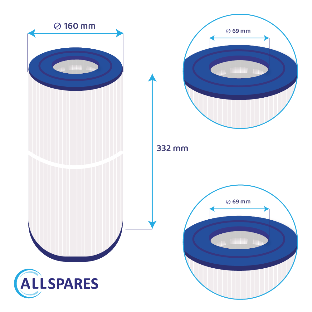 Filtro a cartuccia per minipiscina compatibile con Blue Lagoon MoonBay BLSF-13 / GP2128