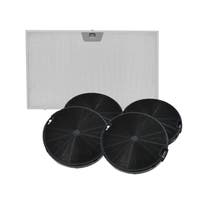 Filtro a carbone (4 pz) e filtro metallico (1pz) compatibile con Valberg HD60N/HD60X