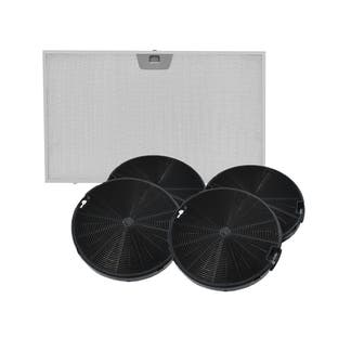 Filtro a carbone (4 pz) e filtro metallico (1pz) compatibile con Valberg HD60N/HD60X