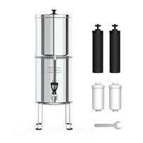 Sistema di filtraggio dell'acqua a gravità in acciaio inossidabile (8,5 l) include 2 filtri a carbone e 2 filtri al fluoro