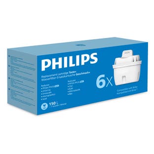 Philips Filtro dell'acqua Micro X-Clean 6-pack (filtra PFAS) compatibile con BRITA Maxtra+
