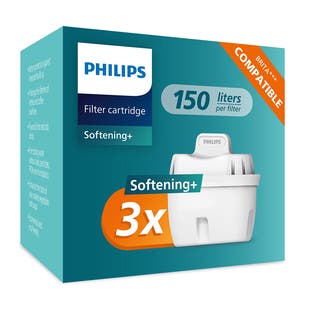 Filtro dell'acqua Softening+ 3-pack Philips (filtra PFAS) compatibile con BRITA Maxtra+