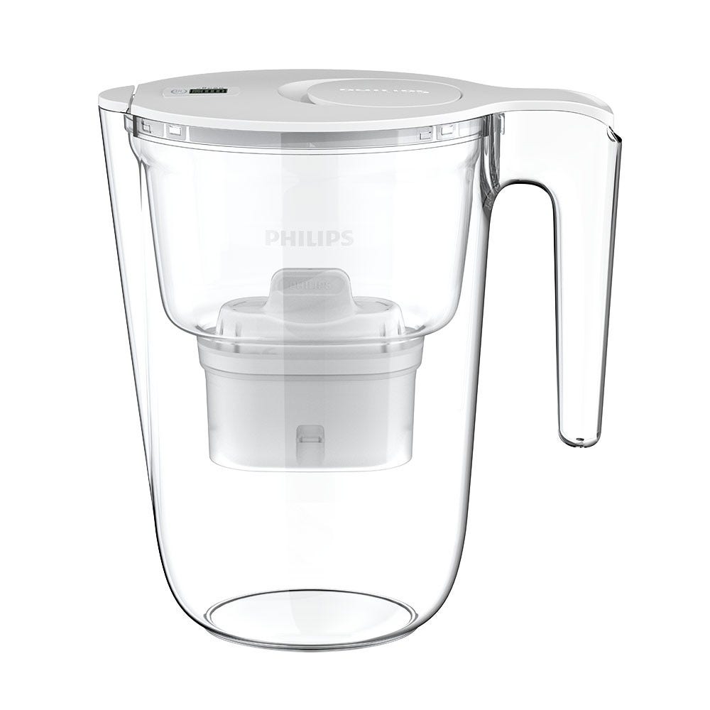 Philips Caraffa filtrante 2,6L + 3 Filtri Micro X-Clean (filtra PFAS) AWP2933WHT3