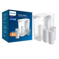 Caraffa filtrante istantanea + Filtri dell'acqua (set da 3) Philips Micro X-Clean AWP2980WH3