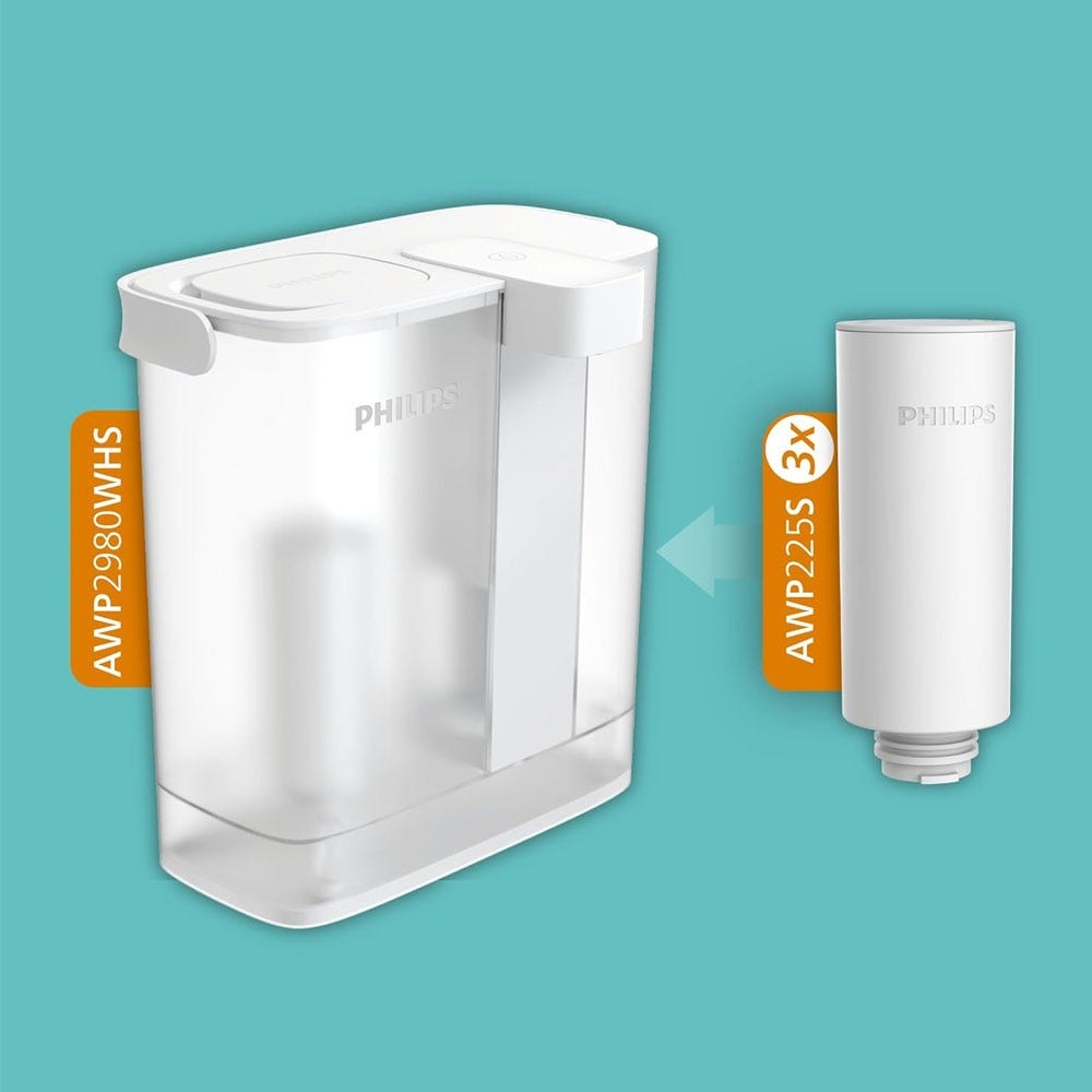 Philips Stazione dell'acqua istantanea Micro X-Clean + Filtri acqua Softening+ (3 pz.) AWP2980WHS3