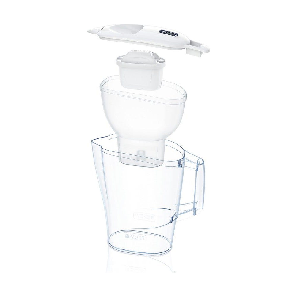 BRITA Caraffa filtrante 2.4L Aluna Bianco + 7 Filtri MAXTRA PRO (filtra PFAS)