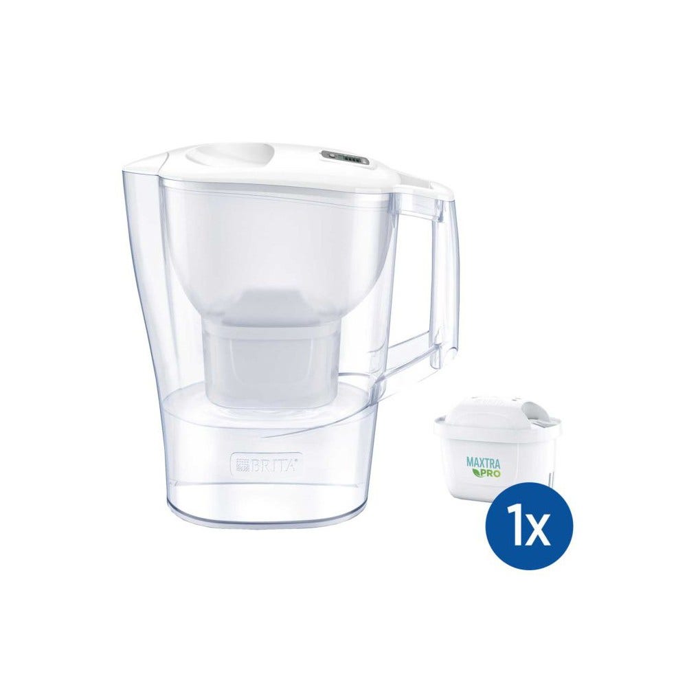 BRITA Caraffa filtrante 2.4L Aluna Bianco + Filtro MAXTRA PRO (filtra PFAS)