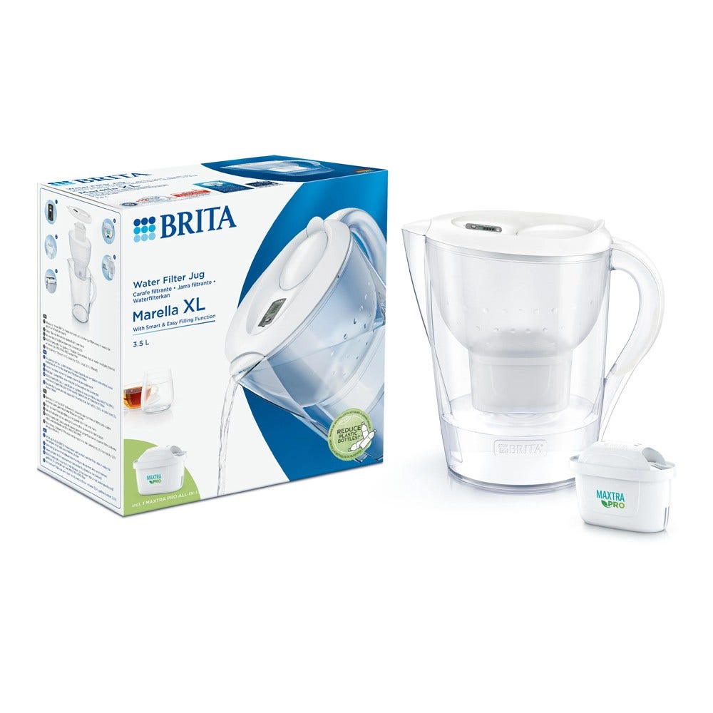 Caraffa filtrante BRITA Marella XL bianco incl. filtro dell'acqua MAXTRA PRO PURE PERFORMANCE 1051123