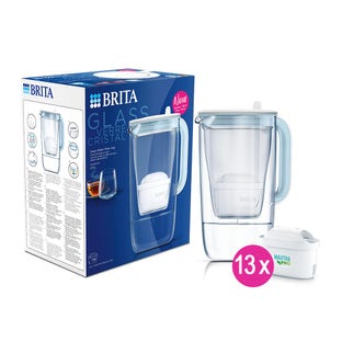 BRITA Caraffa per Acqua in Vetro + 13 Filtri MAXTRA PRO (filtra PFAS)