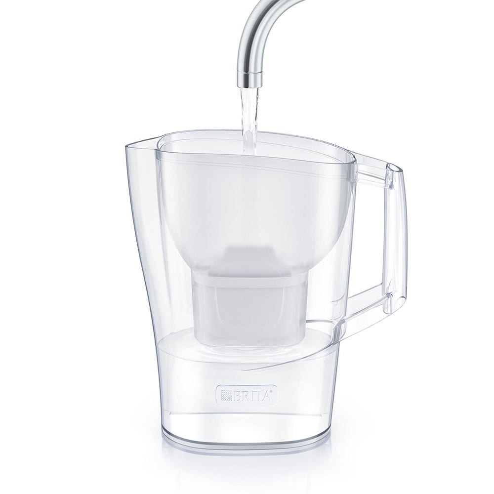 BRITA Caraffa filtrante 2.4L Aluna Bianco + 7 Filtri MAXTRA PRO (filtra PFAS)