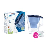 BRITA Caraffa filtrante 2.4L Aluna Blu + 13 filtri MAXTRA PRO (filtra PFAS)