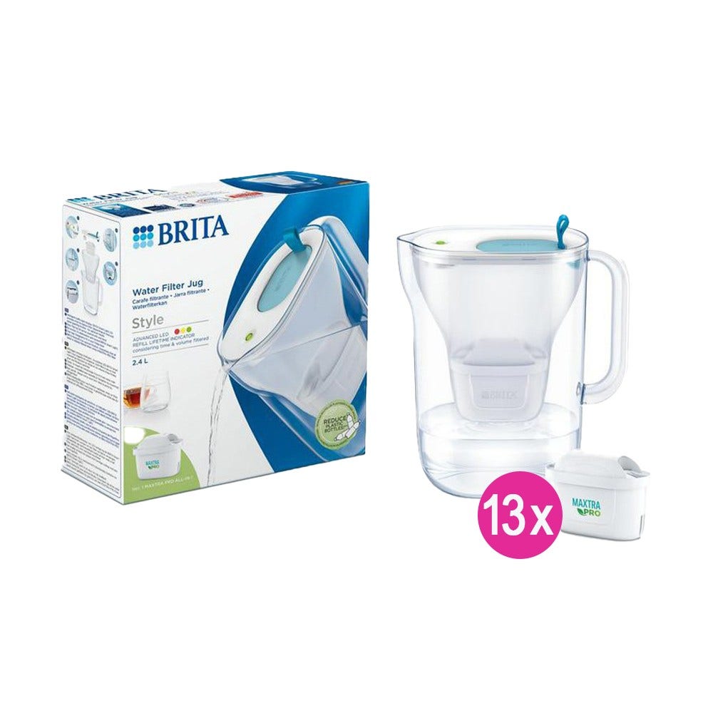 BRITA Style Caraffa filtrante + 13 filtri MAXTRA PRO (filtra PFAS)