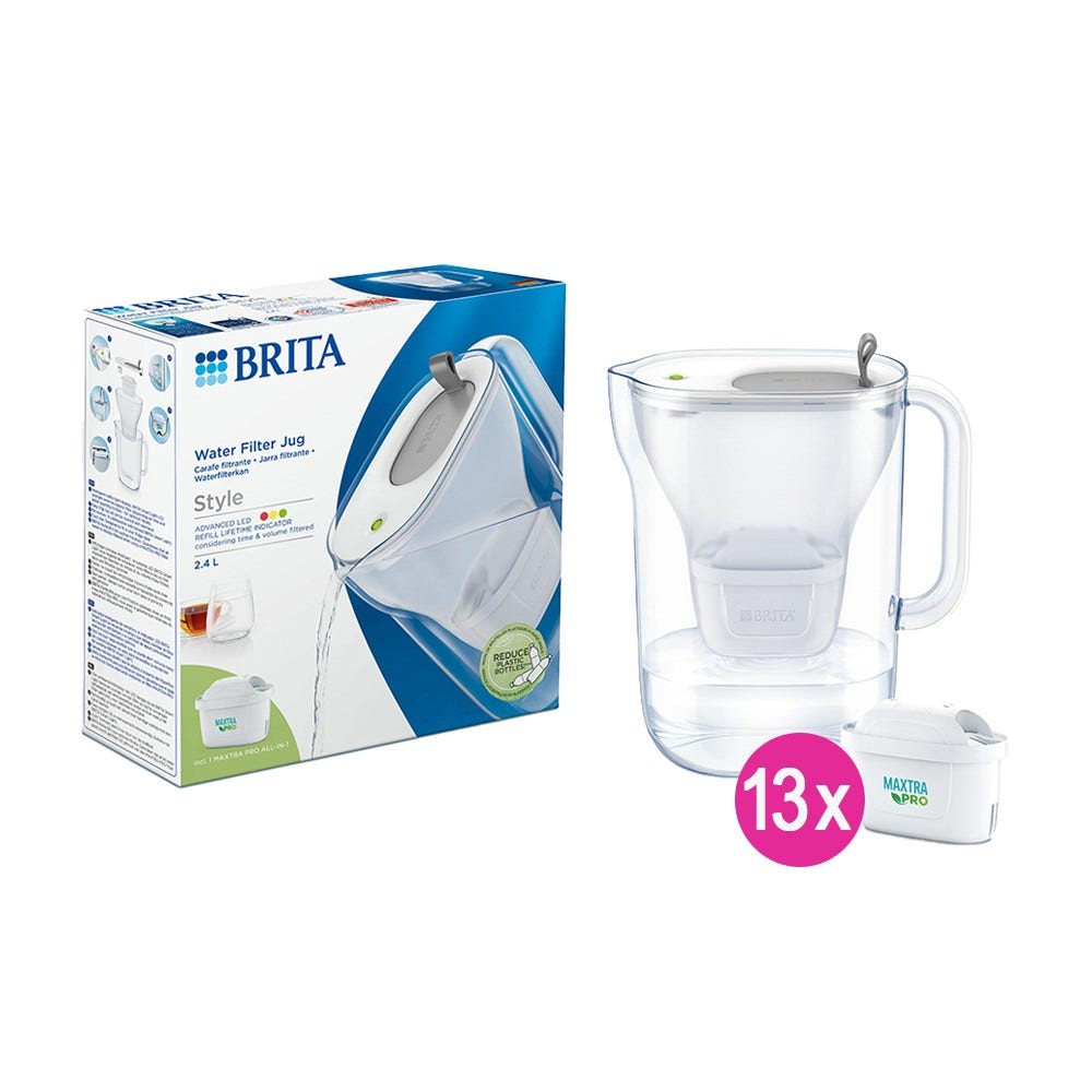 BRITA Style Caraffa per Acqua + 13 Filtri MAXTRA PRO (filtra PFAS)