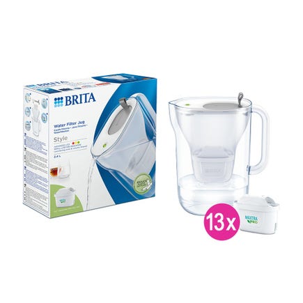 BRITA Style Caraffa per Acqua + 13 Filtri MAXTRA PRO (filtra PFAS)