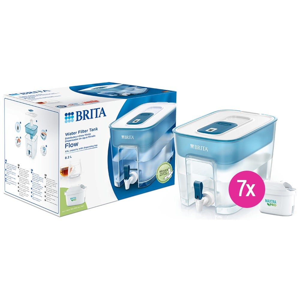 BRITA Set di filtri per acqua Flow + 7 filtri per acqua MAXTRA PRO (filtra PFAS)