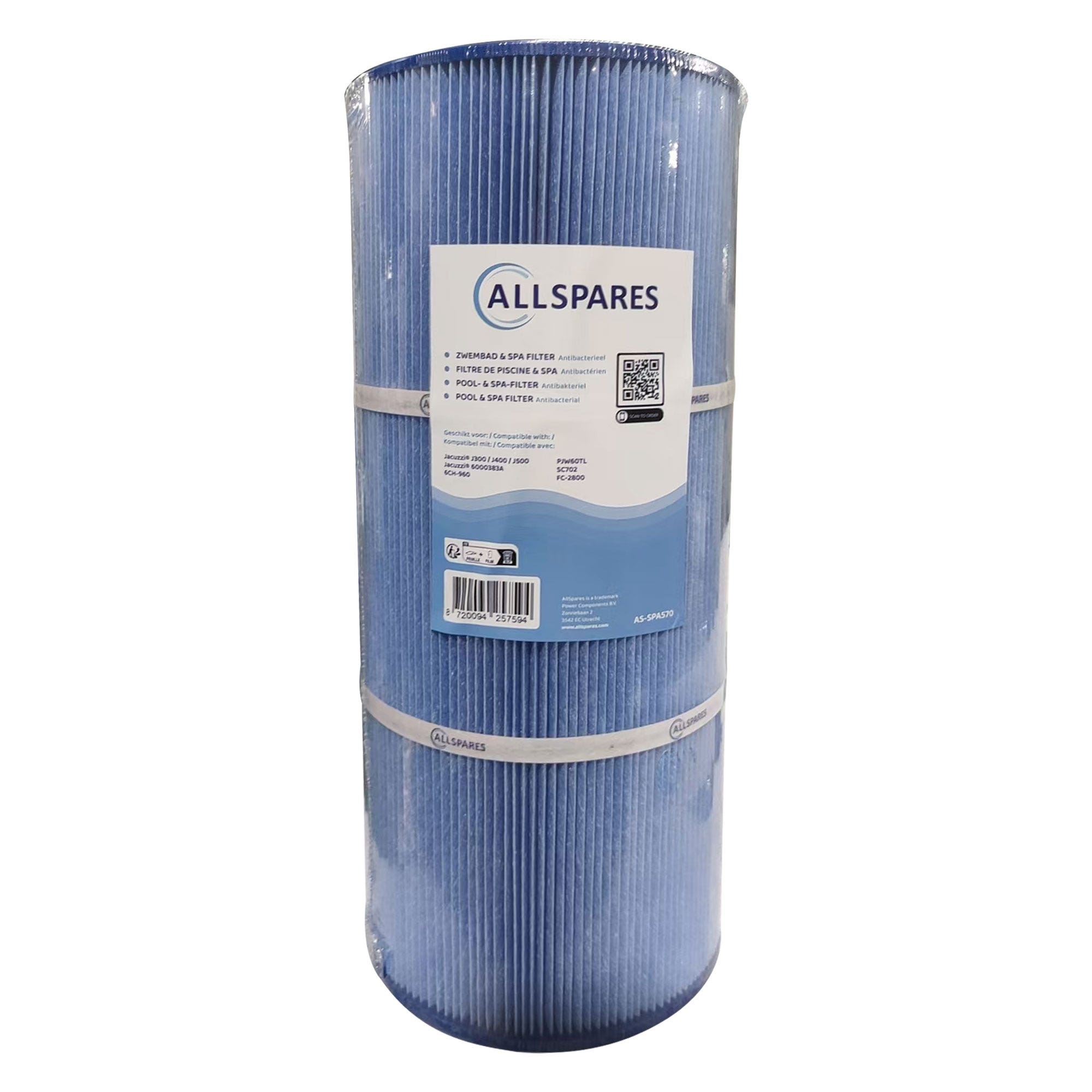 Filtro dell'acqua spa AllSpares compatibile con Jacuzzi J300 / J400 / J500 - 6000383A