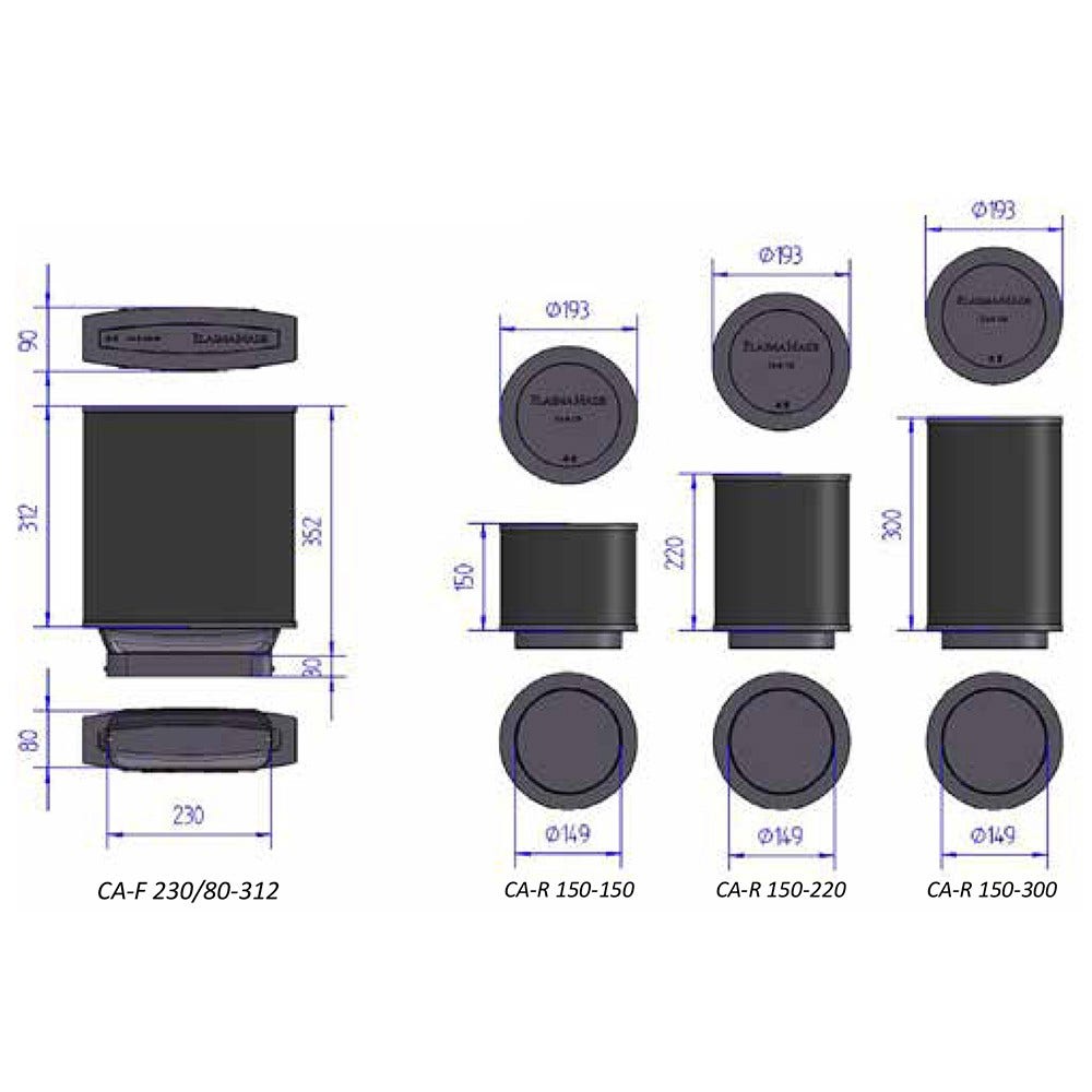 PlasmaMade Filtro a carboni attivi CA-F 230/80-312