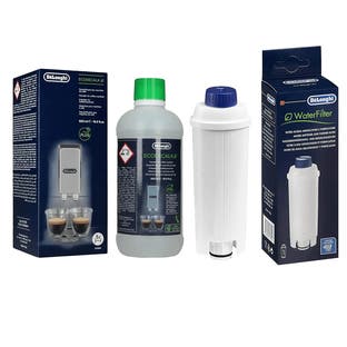 Set di Manutenzione per Macchina da Caffè DeLonghi Filtro Acqua + Decalcificante (500ml)