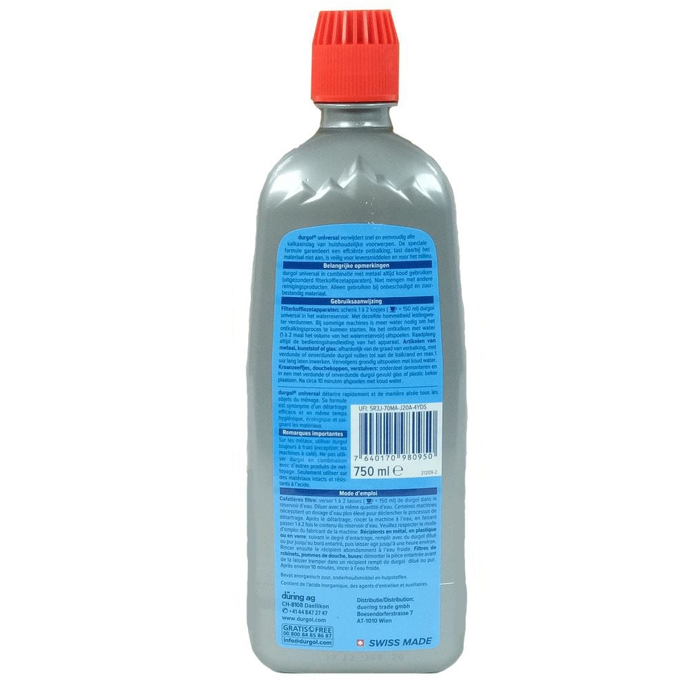 Durgol Decalcificante universale (750ml) per tutti gli elettrodomestici
