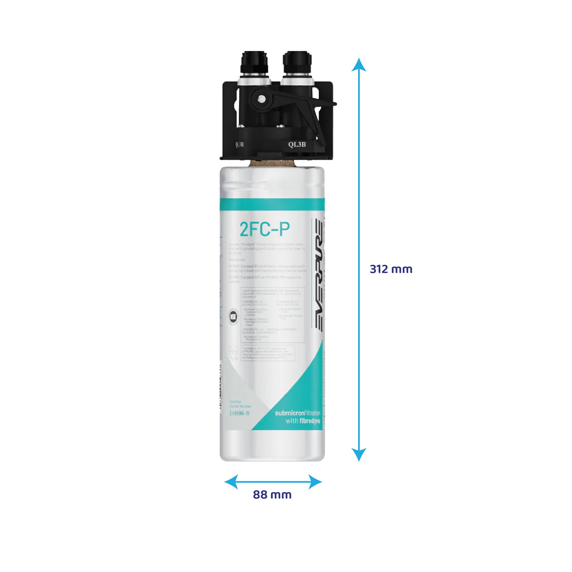 Everpure Sistema di filtrazione 2FC-P / EV9298-00 - riduce PFAS, microplastiche e cloro