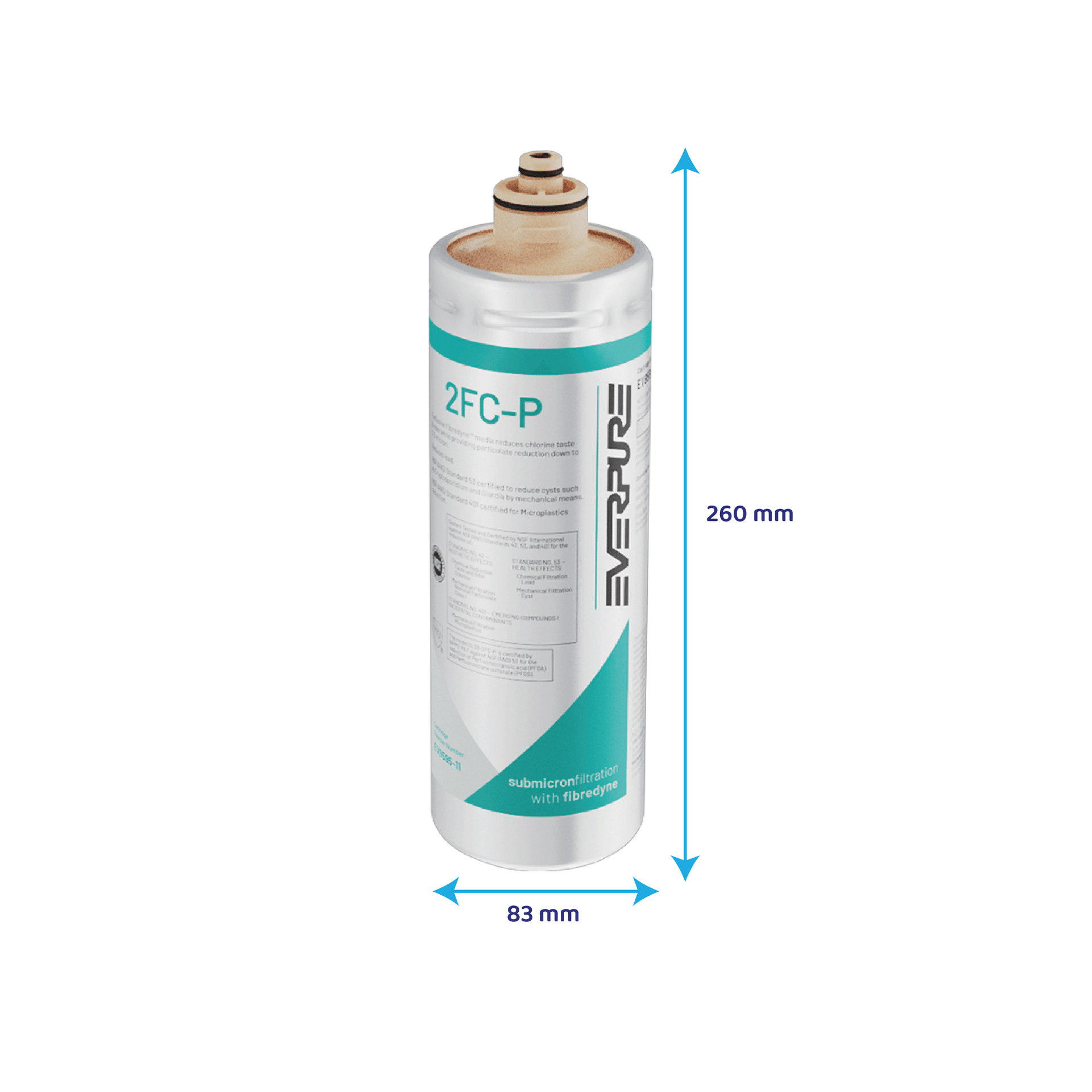 Everpure Cartuccia filtrante 2FC-P / EV9595-11 - riduce PFAS, microplastiche e cloro