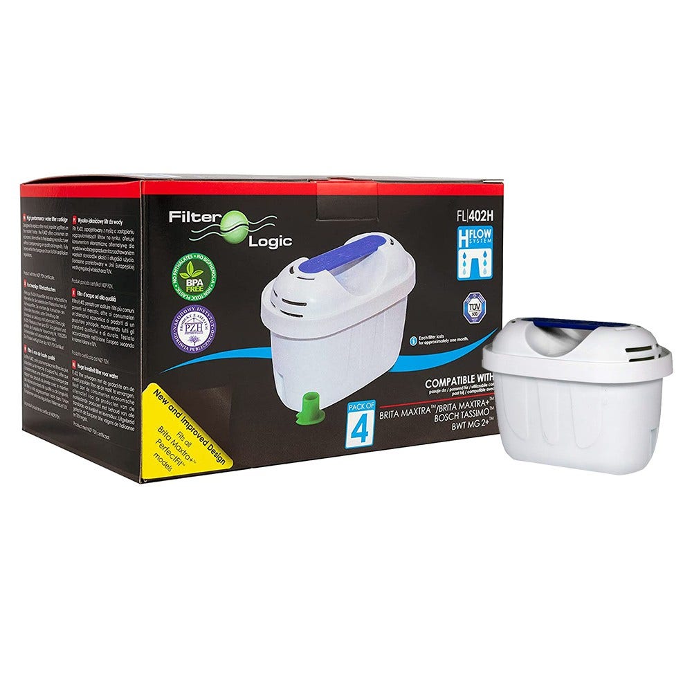 Filtri per Acqua Filter Logic FL-402H adatti per BRITA MAXTRA+ (4-Pack)