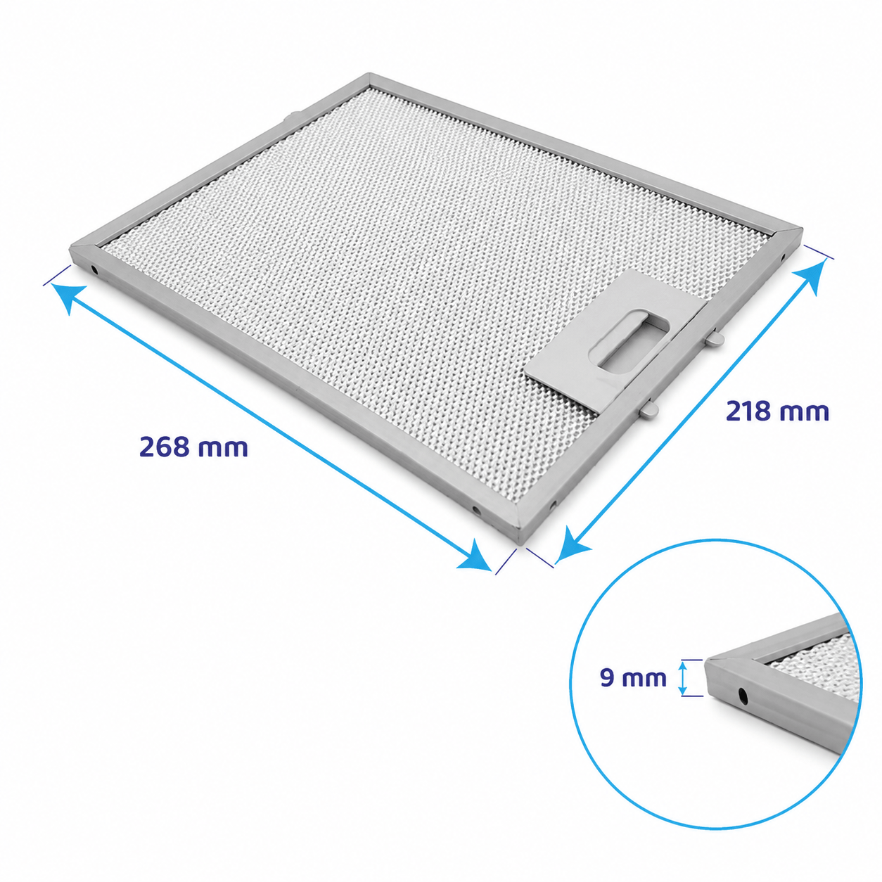 Filtro metallico antigrasso 268x218mm compatibile con Turboair AGRIGENTO... / GF01DD