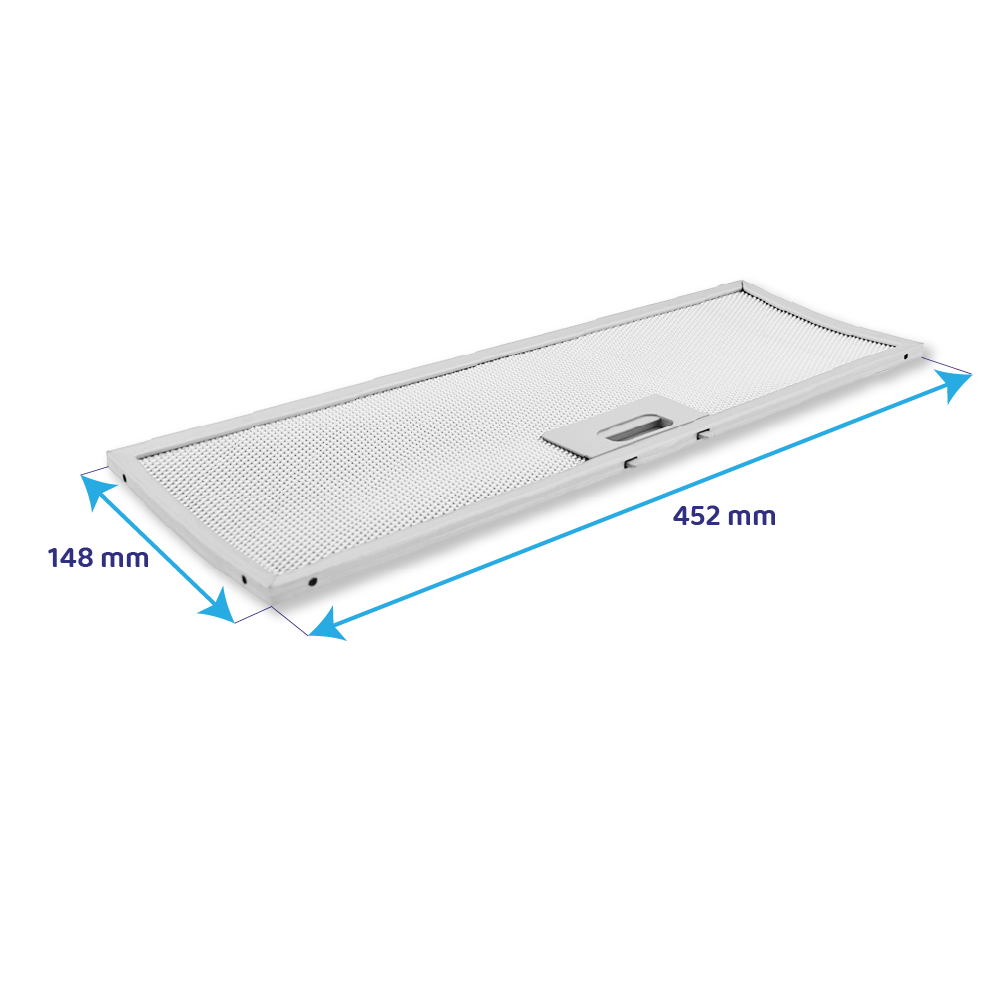 Filtro metallico antigrasso 452x148mm compatibile con Elica GLIDE IX... / GF02VC