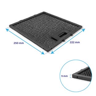 Filtro metallico antigrasso 250x222mm compatibile con Elica MINI OM Wh/F/55 / GF06WD