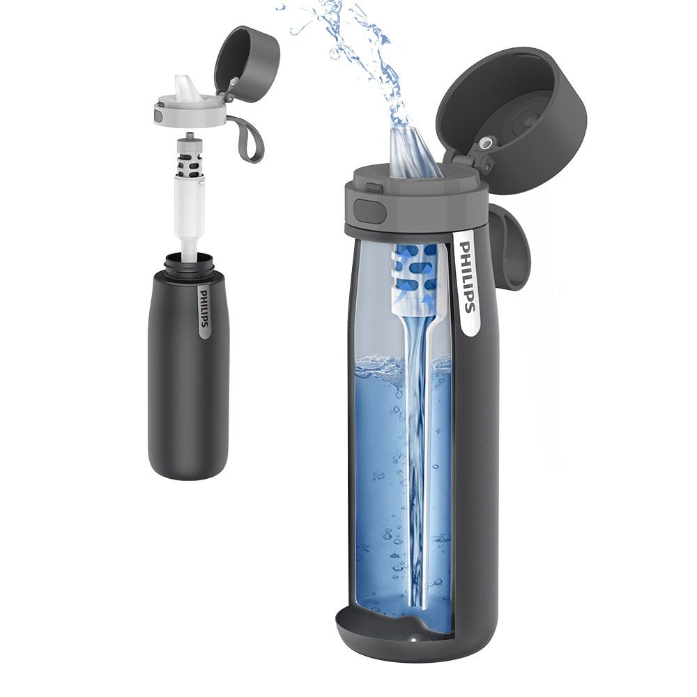 Philips Borraccia filtrante termica (550 ml) GoZero Daily Grigio AWP2771GRR