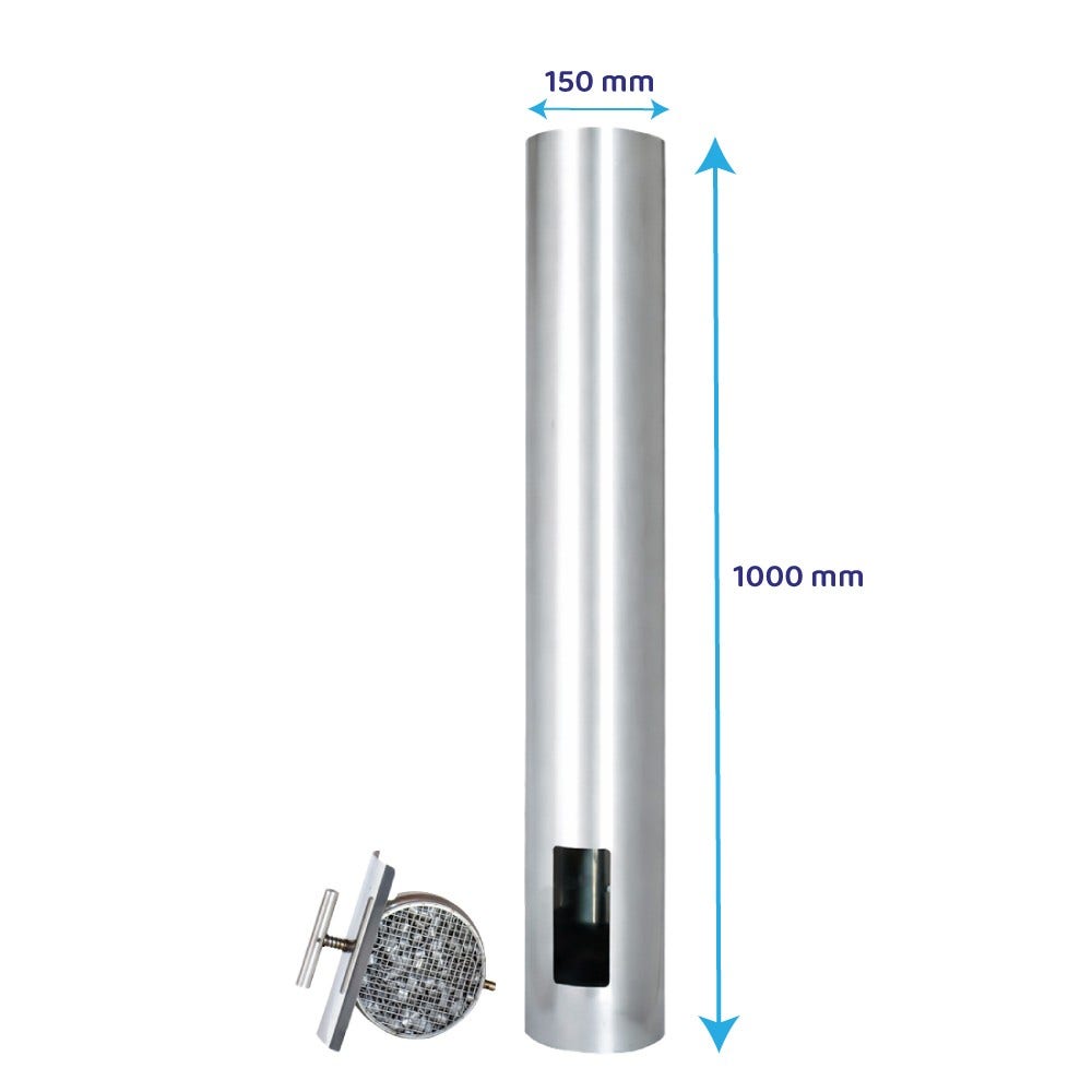 ABCAT® Filtro fumi per stufa a legna Ø150x1000mm Acciaio inox