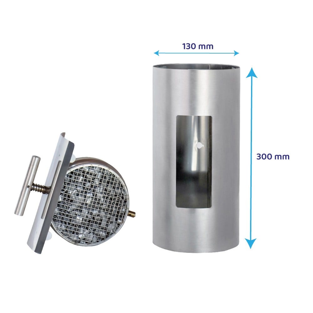 ABCAT® Filtro fumi per stufa a legna Ø130x300mm Acciaio Inox