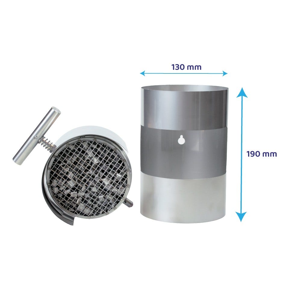 ABCAT® Filtro fumi di legna uscita posteriore Ø130x190mm acciaio inox